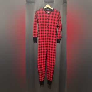 EUC Red and Black Plaid Women's Lumberjack Pajama Onesie